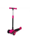 Mey İthalat®  Işıklı Katlanabilir Scooter Pembe
