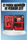 Mey İthalat® Deri Çantalı Siyah Paslanmaz Çelik 17 Parça Manikür Pedikür Seti