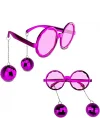 Mey İthalat® Disko Toplu Küpeli Parti Gözlüğü Pembe Renk