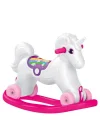 Mey İthalat®  Dolu Unicorn Sallanan Tekerlekli At