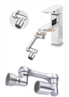 Mey İthalat® Dönebilen Musluk Başlığı Akrobat Mutfak Banyo Musluk Ucu Başlığı Oynar Başlıklı