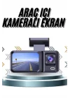 Mey İthalat® DVR Araç İçi Kamera Ön ve İç Kamera 2 İnç Ekranlı Çift Kamera