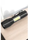 Mey İthalat® El Feneri Led USB Şarjlı Zoom Mini Led Işık Acil Durum Feneri