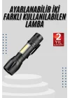 Mey İthalat® EL Feneri Uzun Menzilli Usb Şarj Edilebilir Kamp Lambası