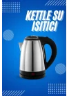 Mey İthalat® Elektrikli Paslanmaz Çelik Su Isıtcı Çelik Kettle 1.8 Lt. Uzun Ömürlü