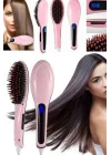Mey İthalat® Elektrikli Saç Düzleştirici Tarak Saç Düzleştirici Fırça Sıkı Dişli Pembe