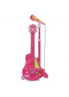 Mey İthalat®  Elektronik Ayaklı Mikrofonlu Pembe Gitar