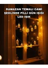 Mey İthalat® Ev Dekoru İçin Ramazan LED Işık Pilli Sıcak Sarı Cami Figürlü