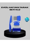 Mey İthalat® Evcil Hayvan Tüy Bakım Seti – 4’lü Paslanmaz Çelik ve Eco Plastik, Kolay Temizlenebilir ve Dayanıklı