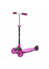 Mey İthalat® 3 Tekerlekli Katlanabilir Işıklı Pembe Scooter