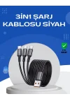 Mey İthalat® Evrensel 3 Başlıklı Şarj Kablosu – iPhone Huawei Samsung İçin
