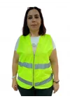 Mey İthalat® Fermuarlı Sarı İkaz Yeleği XL Beden 59 cm