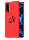 Mey İthalat®   Find X2 Kılıf Range Yüzüklü Silikon - Kırmızı