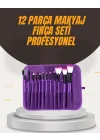 Mey İthalat® Fondöten, Allık ve Far Uygulamalarına Uygun 12 Parça Makyaj Fırça Takımı Ergonomik Saplı