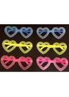 Mey İthalat®  Fosforlu Kalp Model Glow Parti Gözlüğü Karanlıkta Yanan Gözlükler 12 Adet
