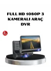 Mey İthalat® Full HD Araç Kamerası 3’lü 4.0” Ekranlı ve HDR Gece Görüşlü