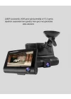 Mey İthalat® Full HD Araç Kamerası 3’lü 4.0” Ekranlı ve HDR Gece Görüşlü