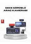 Mey İthalat® Full HD Üç Kameralı Araç Kamerası G-Sensörlü ve Gece Görüşlü