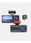 Mey İthalat® Full HD Üç Kameralı Araç Kamerası G-Sensörlü ve Gece Görüşlü