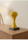 Mey İthalat® Futbol Toplu Sarı Kupa 21cm Masaüstü Dekor Ödül Figürü