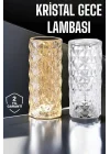 Mey İthalat® Gece Lambası Kristal Lamba Dokunmatik Şarjlı Hediyelik