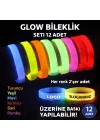 Mey İthalat® Glow Kalın Bileklik 12’li Set | Baskıya Uygun Renkli Model