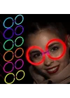 Mey İthalat® Glow Stick Parti Gözlüğü Glow Partisi Yuvarlak Şekilli Fosforlu Gözlük 6Adet