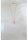 Mey İthalat® Gold Kaplama Pembe Sedefli Kelebek Kolye
