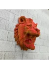 Mey İthalat® Gold Red Aslan Başı Duvar Aksesuarı