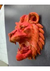 Mey İthalat® Gold Red Aslan Başı Duvar Aksesuarı
