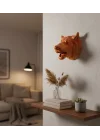 Mey İthalat® Gold Renk 3D Kurt Başı Duvar Dekoru