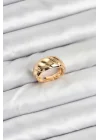 Mey İthalat® Gold Renk Bombeli Sarmal Yüzük