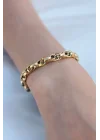 Mey İthalat® Gold Renk 316L Çelik Zincir Kadın Bileklik