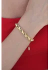 Mey İthalat® Gold Renk 316L Çelik Zincir Kadın Bileklik