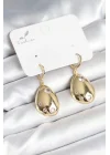 Mey İthalat® Gold Renk Pirinç Damla Model Kadın Küpe