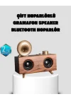 Mey İthalat® Gramafon Tasarımlı Bluetooth Hoparlör 3D Ses Teknolojili Çok Fonksiyonlu