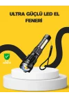 Mey İthalat® Güçlü LED El Feneri Şarj Edilebilir Çok Modlu