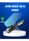 Mey İthalat® Güçlü LED El Feneri Şarj Edilebilir Çok Modlu