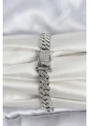 Mey İthalat® Gümüş Renk Pirinç Cuba Chain Gurmet Bileklik