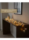 Mey İthalat® Gümüş Yaprak Tasarımlı LED Işık Pilli Ev ve Vitrin Dekoru