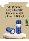 Mey İthalat® Güneş Enerjili Katlanabilir Kamp Feneri – USB Şarjlı, Hafif ve Çok Fonksiyonlu