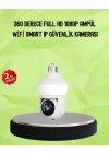 Mey İthalat® Hareket Algılamalı 360° Wi-Fi Akıllı Ampül Kamera