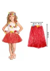 Mey İthalat® Hawaii Hula Eteği Kırmızı Renk 40 cm