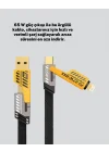 Mey İthalat® Hızlı Şarj Destekli 65W Örgülü USB-C ve USB-A Çoklu Şarj Kablosu