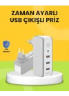 Mey İthalat® Hızlı Şarj Destekli Zaman Ayarlı USB Şarj Adaptörü
