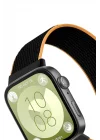 Mey İthalat®  Huawei Fit 4 Hasırlı Cırtcırtlı Kordon - Siyah-Turuncu