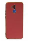 Mey İthalat®  Huawei Mate 20 Lite Kılıf Volet Silikon - Kırmızı