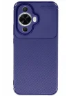 Mey İthalat®  Huawei Nova 12S Kılıf Auto Focus Karbon Kapak - Lacivert