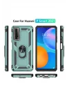 Mey İthalat®  Huawei P Smart 2021 Kılıf Sofya Yüzüklü Silikon Kapak - Yeşil