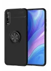 Mey İthalat®  Huawei P Smart S Kılıf Range Yüzüklü Silikon - Siyah